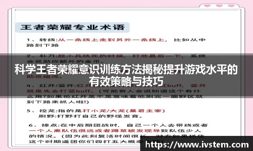 科学王者荣耀意识训练方法揭秘提升游戏水平的有效策略与技巧