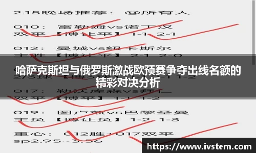 哈萨克斯坦与俄罗斯激战欧预赛争夺出线名额的精彩对决分析