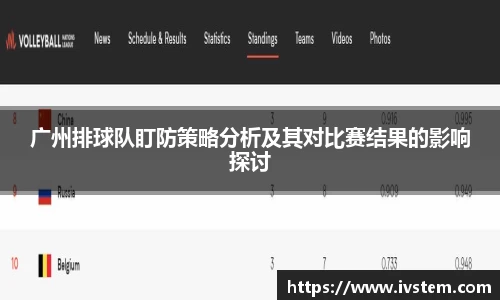 广州排球队盯防策略分析及其对比赛结果的影响探讨